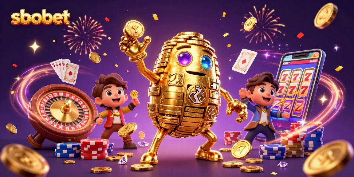 Sbobet lets players win big with stimulating gambling experiences featuring vibrant slot symbols and casino elements.